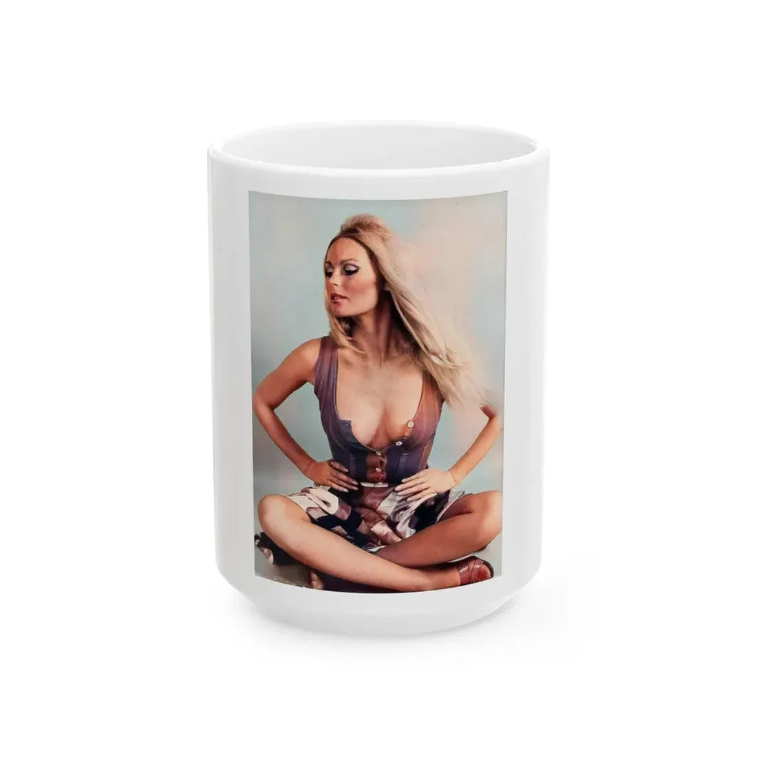 Veronica Carlson #126 (Vintage Female Icon) White Coffee Mug 15oz - Go Mug Yourself