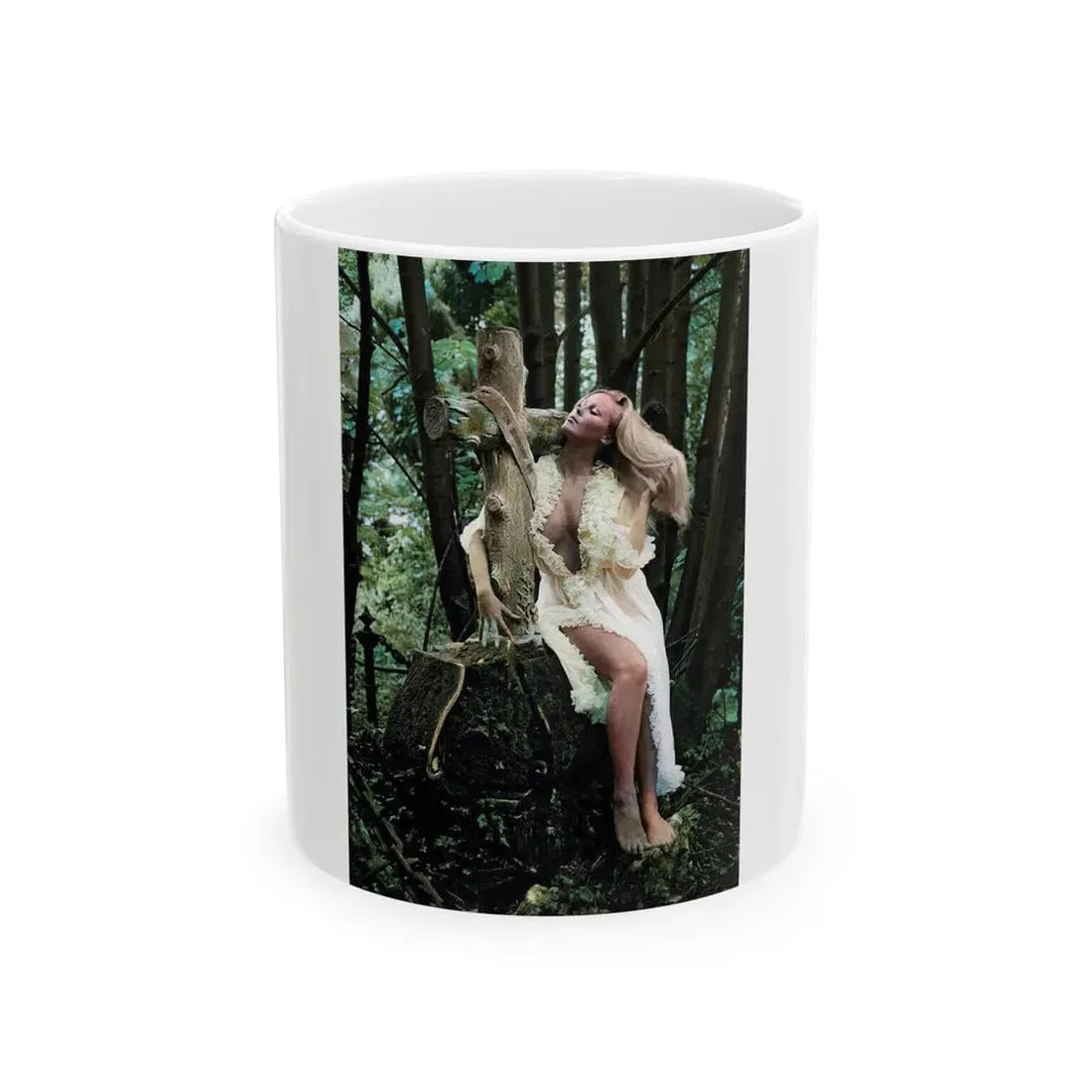 Veronica Carlson #128 (Vintage Female Icon) White Coffee Mug 11oz - Go Mug Yourself