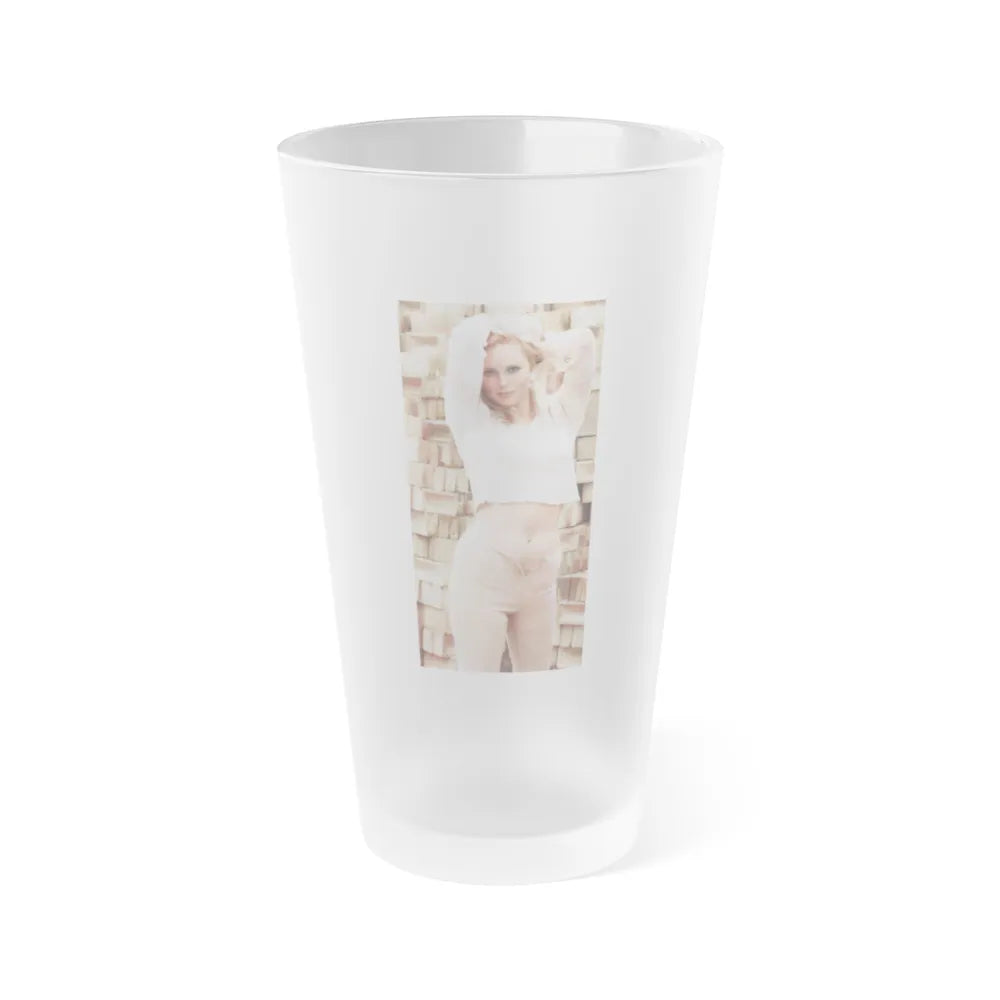 Veronica Carlson #129 (Vintage Female Icon) Frosted Pint Glass 16oz-16oz-Frosted-Go Mug Yourself