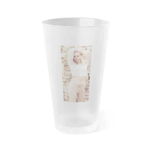 Veronica Carlson #129 (Vintage Female Icon) Frosted Pint Glass 16oz 16oz Frosted - Go Mug Yourself