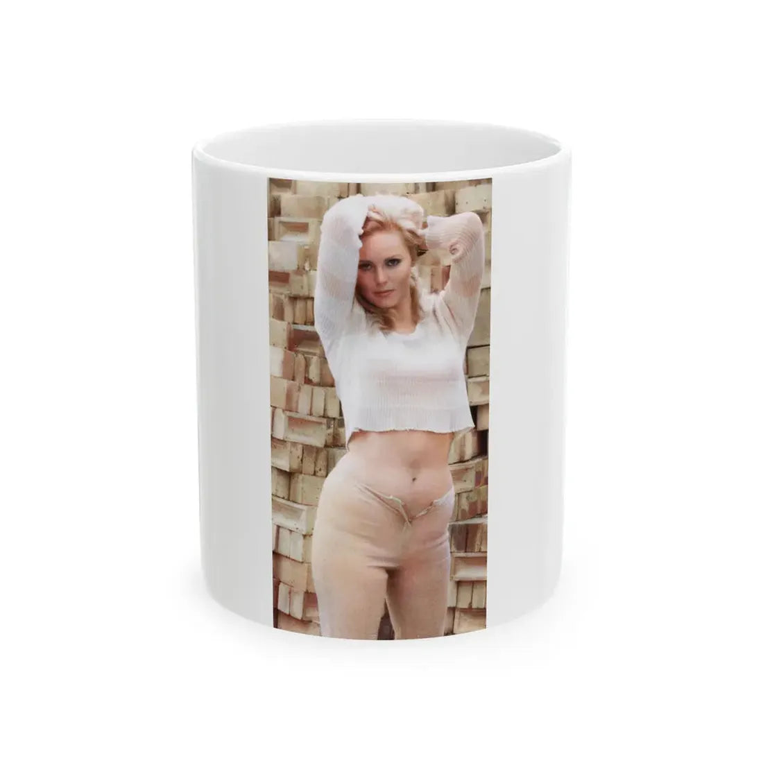 Veronica Carlson #129 (Vintage Female Icon) White Coffee Mug 11oz - Go Mug Yourself