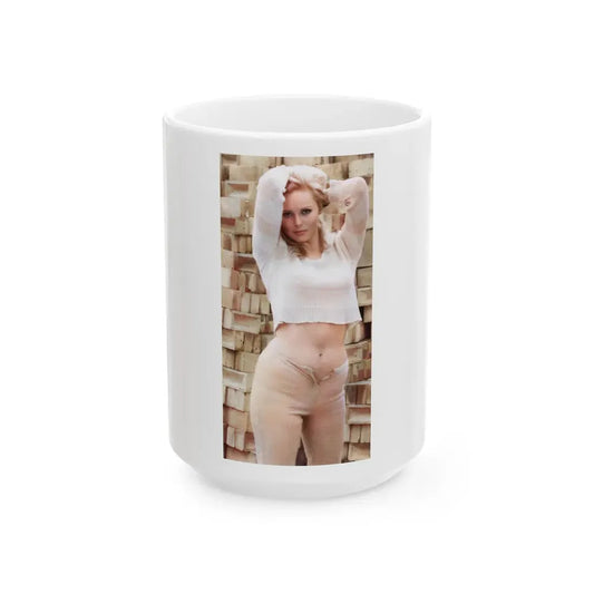 Veronica Carlson #129 (Vintage Female Icon) White Coffee Mug 15oz - Go Mug Yourself