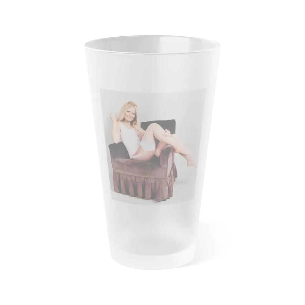 Veronica Carlson #130 (Vintage Female Icon) Frosted Pint Glass 16oz-16oz-Frosted-Go Mug Yourself