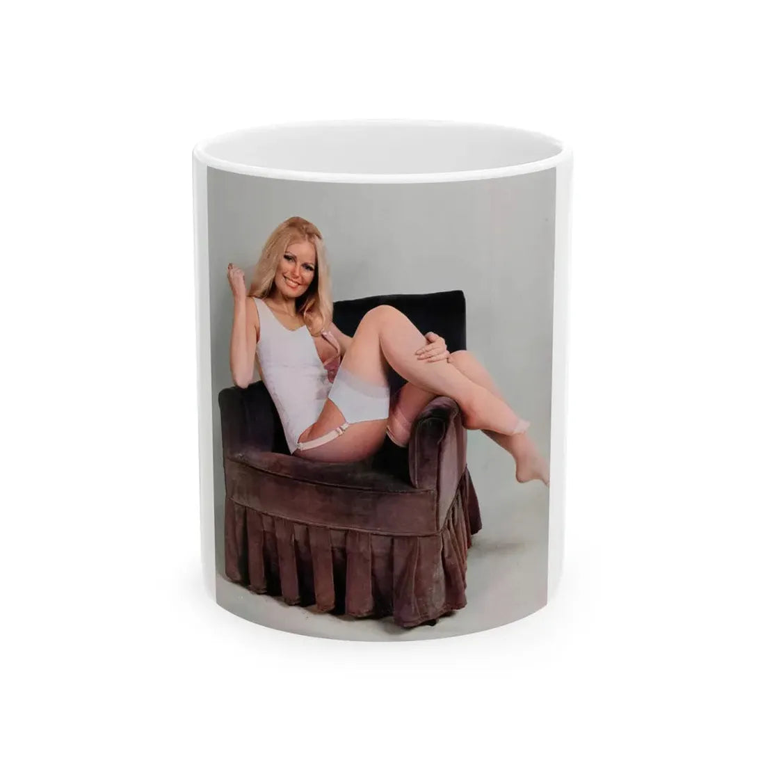 Veronica Carlson #130 (Vintage Female Icon) White Coffee Mug 11oz - Go Mug Yourself