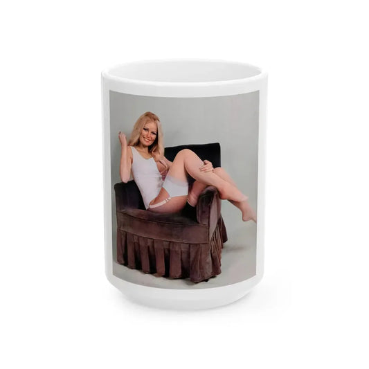 Veronica Carlson #130 (Vintage Female Icon) White Coffee Mug 15oz - Go Mug Yourself