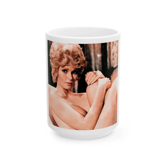 Veronica Carlson #131 (Vintage Female Icon) White Coffee Mug 15oz - Go Mug Yourself