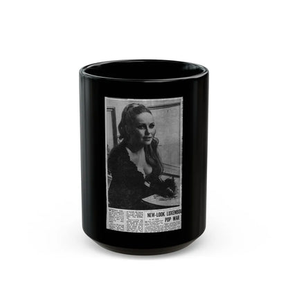 Veronica Carlson #134 (Vintage Female Icon) Black Coffee Mug-15oz-Go Mug Yourself