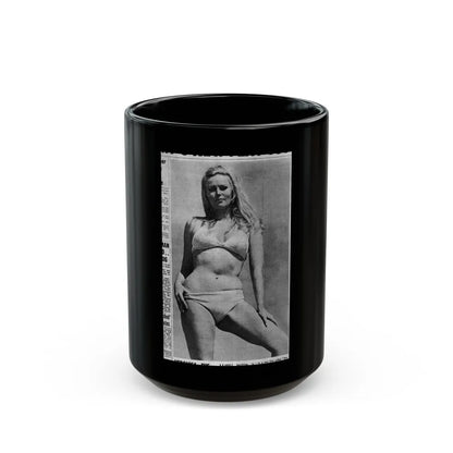 Veronica Carlson #135 (Vintage Female Icon) Black Coffee Mug-15oz-Go Mug Yourself