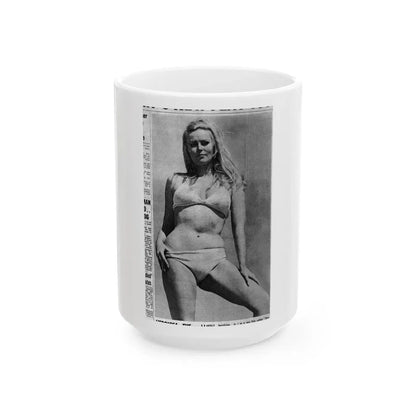 Veronica Carlson #135 (Vintage Female Icon) White Coffee Mug 15oz - Go Mug Yourself
