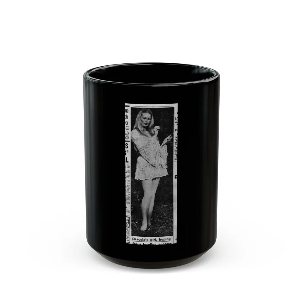 Veronica Carlson #136 (Vintage Female Icon) Black Coffee Mug-15oz-Go Mug Yourself