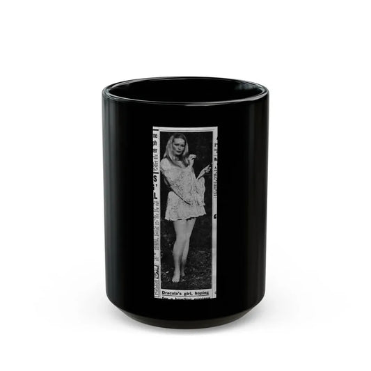 Veronica Carlson #136 (Vintage Female Icon) Black Coffee Mug 15oz - Go Mug Yourself