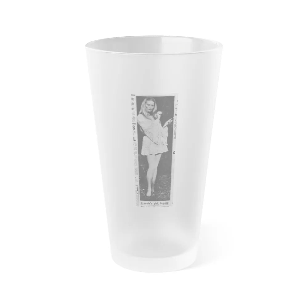 Veronica Carlson #136 (Vintage Female Icon) Frosted Pint Glass 16oz-16oz-Frosted-Go Mug Yourself