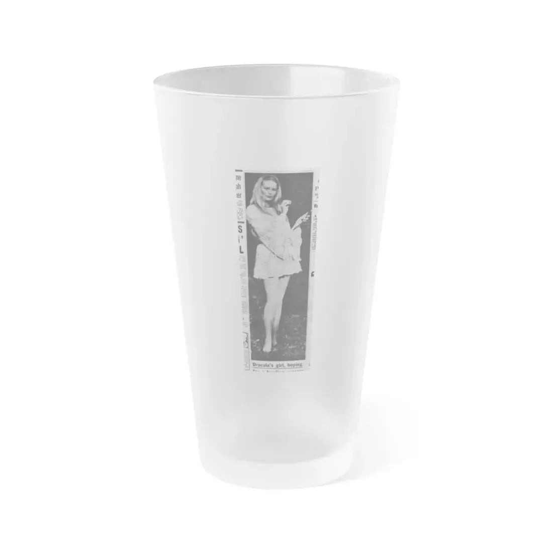 Veronica Carlson #136 (Vintage Female Icon) Frosted Pint Glass 16oz 16oz Frosted - Go Mug Yourself