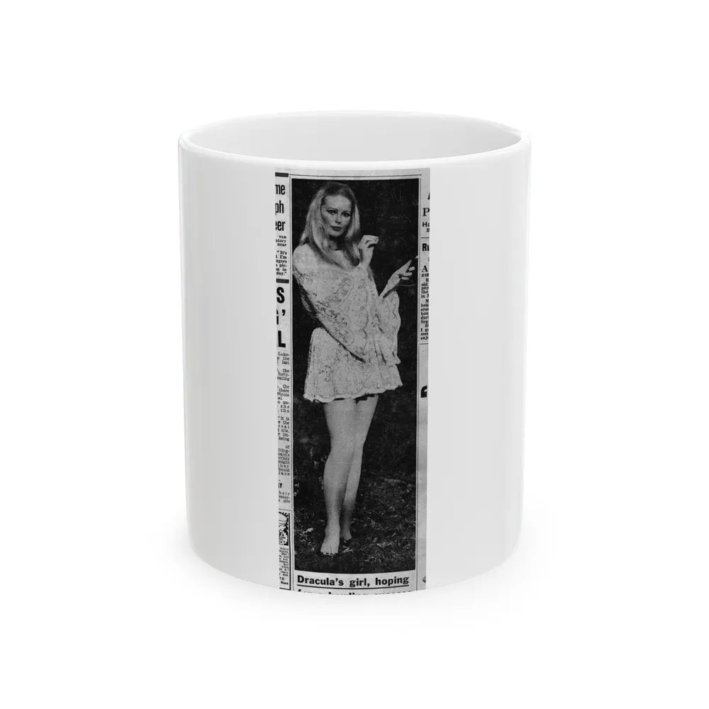 Veronica Carlson #136 (Vintage Female Icon) White Coffee Mug-11oz-Go Mug Yourself