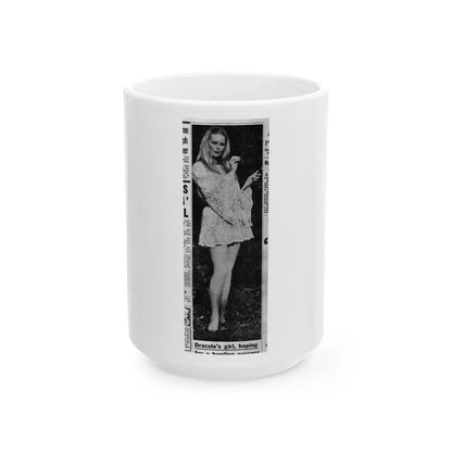 Veronica Carlson #136 (Vintage Female Icon) White Coffee Mug 15oz - Go Mug Yourself