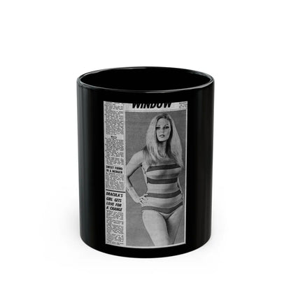 Veronica Carlson #137 (Vintage Female Icon) Black Coffee Mug-11oz-Go Mug Yourself