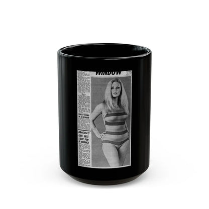 Veronica Carlson #137 (Vintage Female Icon) Black Coffee Mug-15oz-Go Mug Yourself