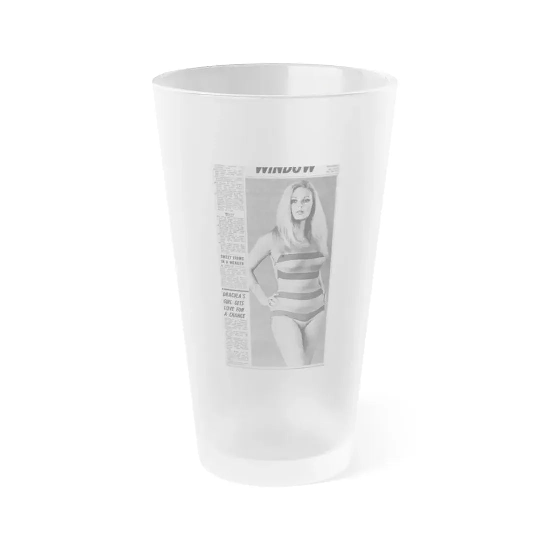 Veronica Carlson #137 (Vintage Female Icon) Frosted Pint Glass 16oz 16oz Frosted - Go Mug Yourself