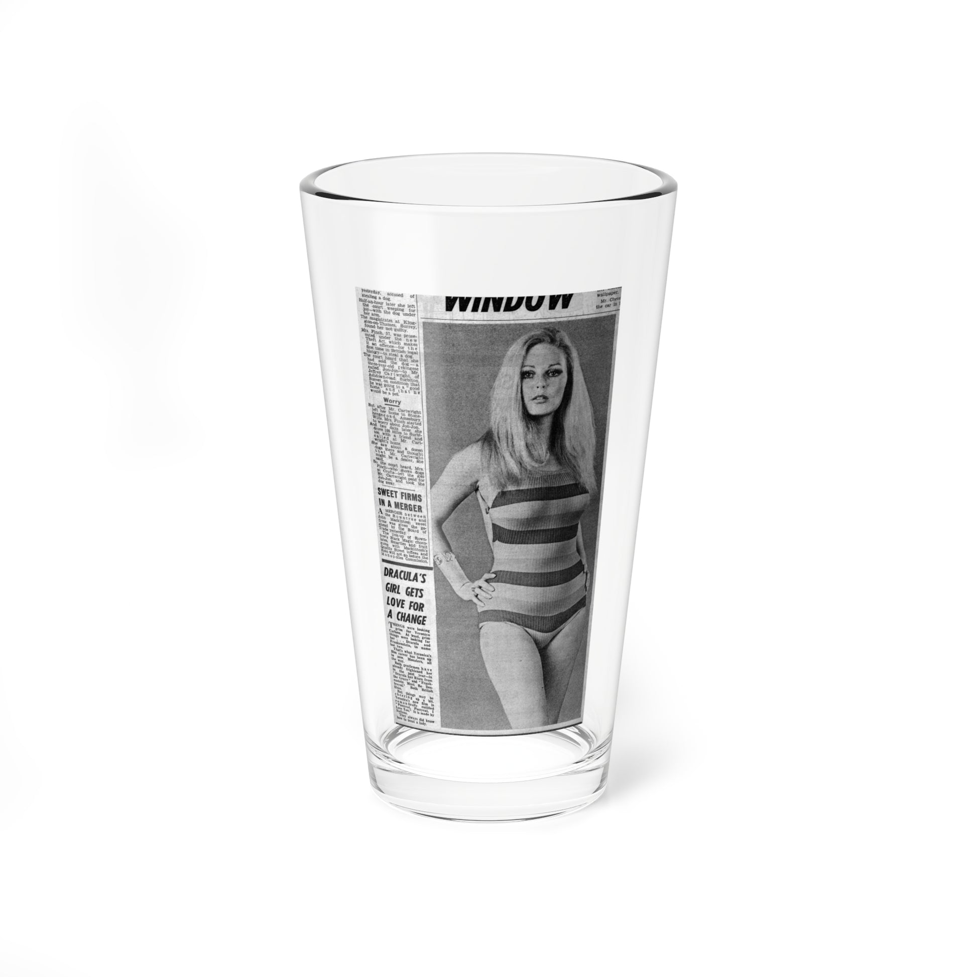 Veronica Carlson #137 (Vintage Female Icon) Pint Glass 16oz-16oz-Go Mug Yourself