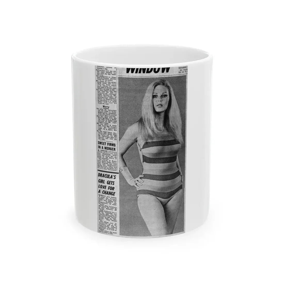 Veronica Carlson #137 (Vintage Female Icon) White Coffee Mug 11oz - Go Mug Yourself