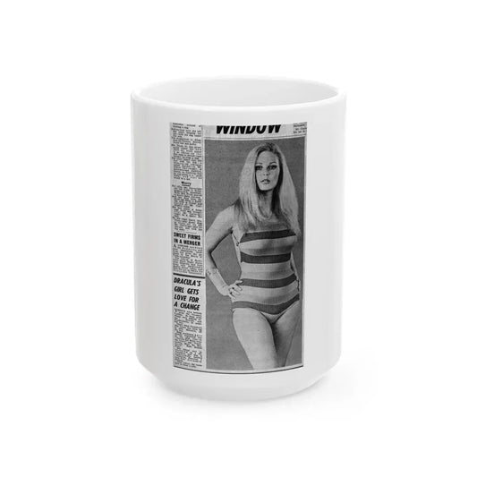 Veronica Carlson #137 (Vintage Female Icon) White Coffee Mug 15oz - Go Mug Yourself