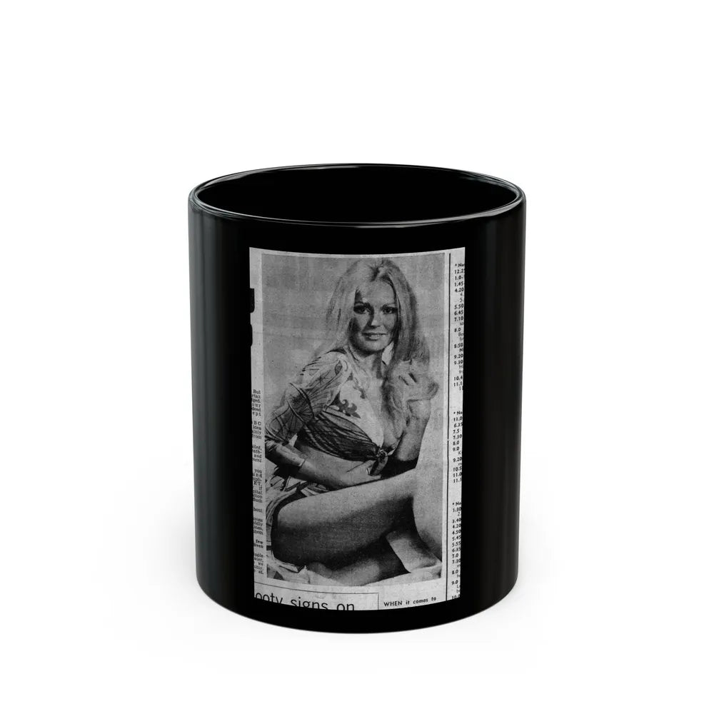 Veronica Carlson #138 (Vintage Female Icon) Black Coffee Mug-11oz-Go Mug Yourself