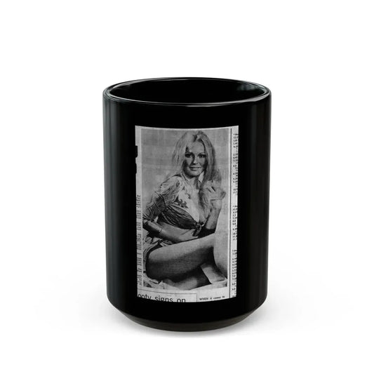 Veronica Carlson #138 (Vintage Female Icon) Black Coffee Mug 15oz - Go Mug Yourself