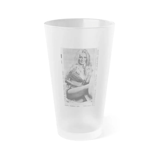 Veronica Carlson #138 (Vintage Female Icon) Frosted Pint Glass 16oz 16oz Frosted - Go Mug Yourself