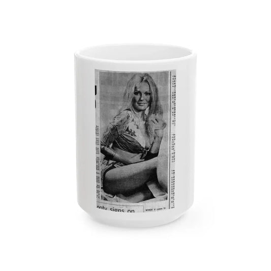 Veronica Carlson #138 (Vintage Female Icon) White Coffee Mug 15oz - Go Mug Yourself