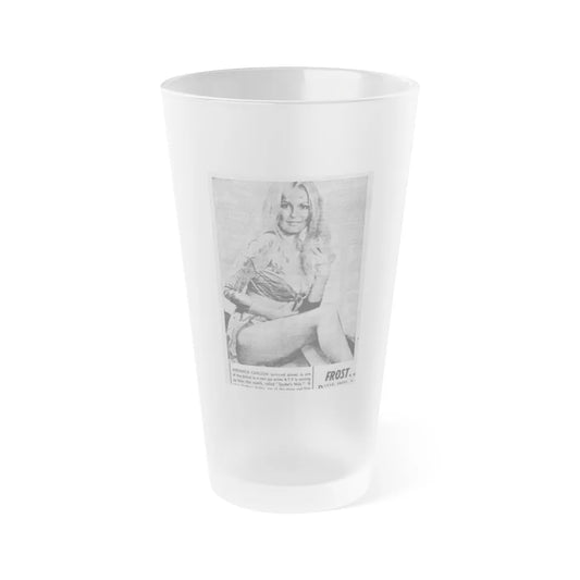 Veronica Carlson #139 (Vintage Female Icon) Frosted Pint Glass 16oz-16oz-Frosted-Go Mug Yourself