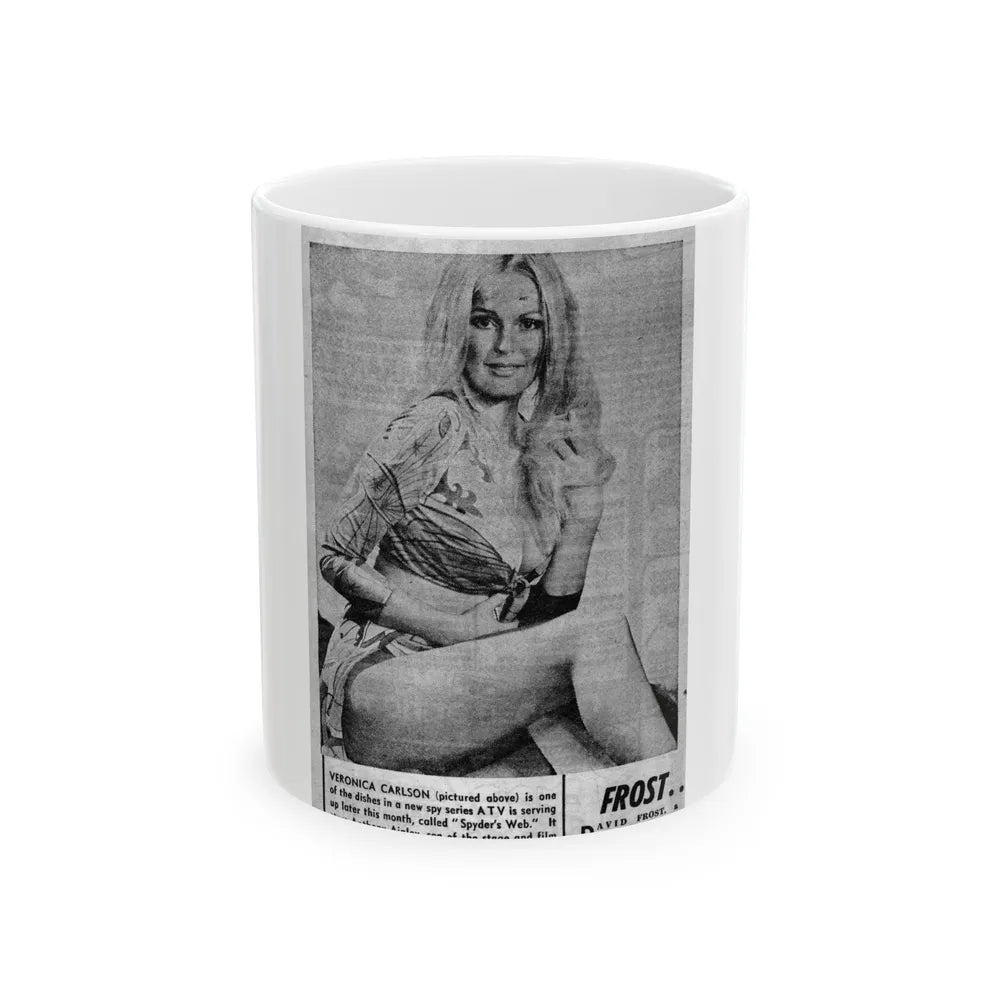 Veronica Carlson #139 (Vintage Female Icon) White Coffee Mug-11oz-Go Mug Yourself