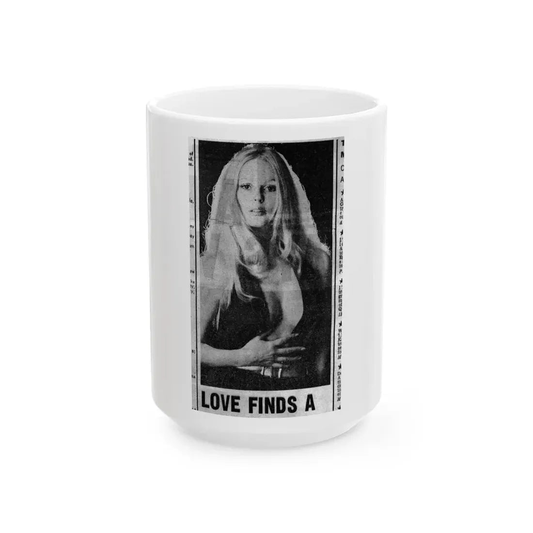 Veronica Carlson #140 (Vintage Female Icon) White Coffee Mug 15oz - Go Mug Yourself