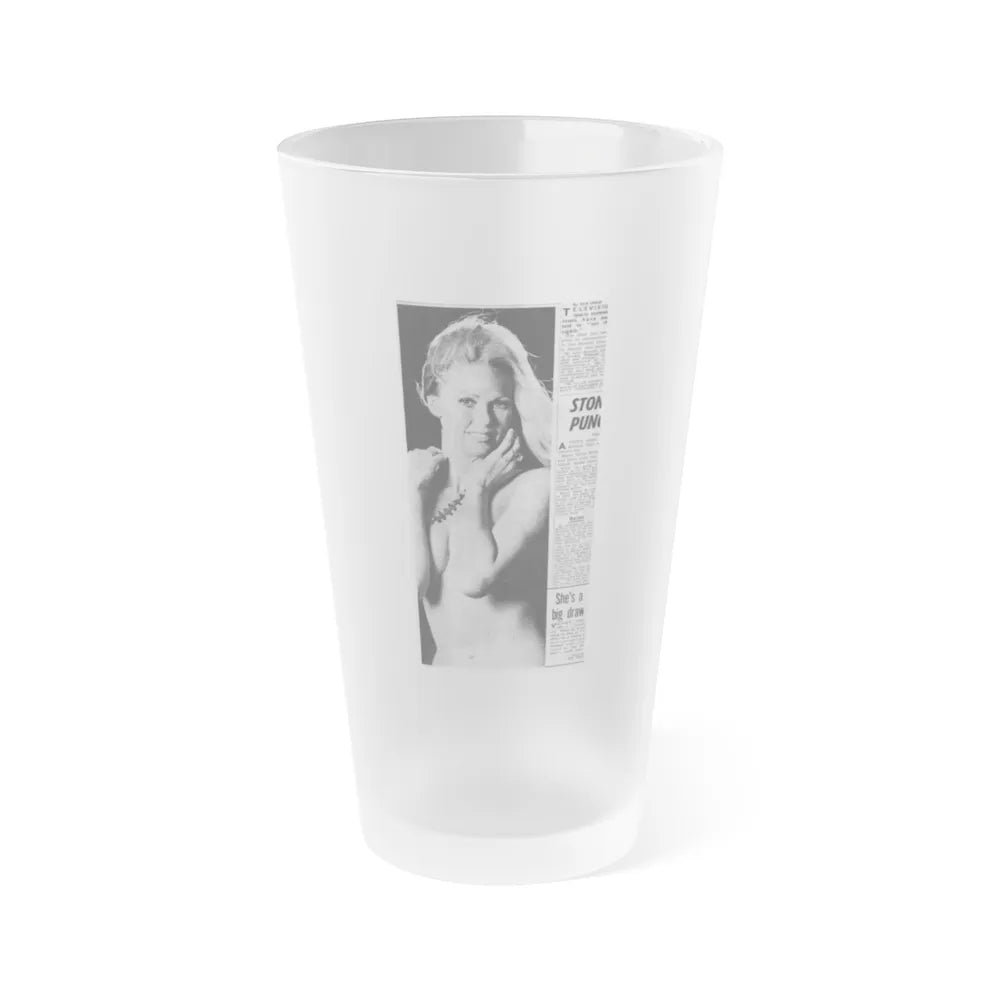 Veronica Carlson #141 (Vintage Female Icon) Frosted Pint Glass 16oz-16oz-Frosted-Go Mug Yourself