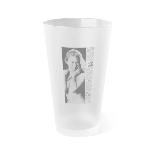 Veronica Carlson #141 (Vintage Female Icon) Frosted Pint Glass 16oz 16oz Frosted - Go Mug Yourself