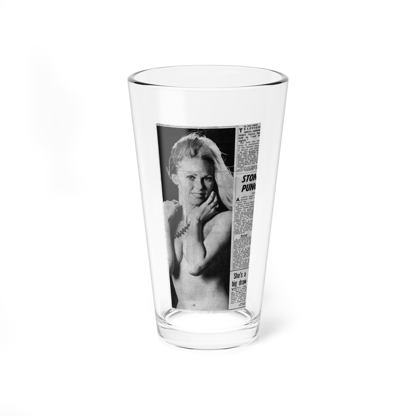 Veronica Carlson #141 (Vintage Female Icon) Pint Glass 16oz-16oz-Go Mug Yourself