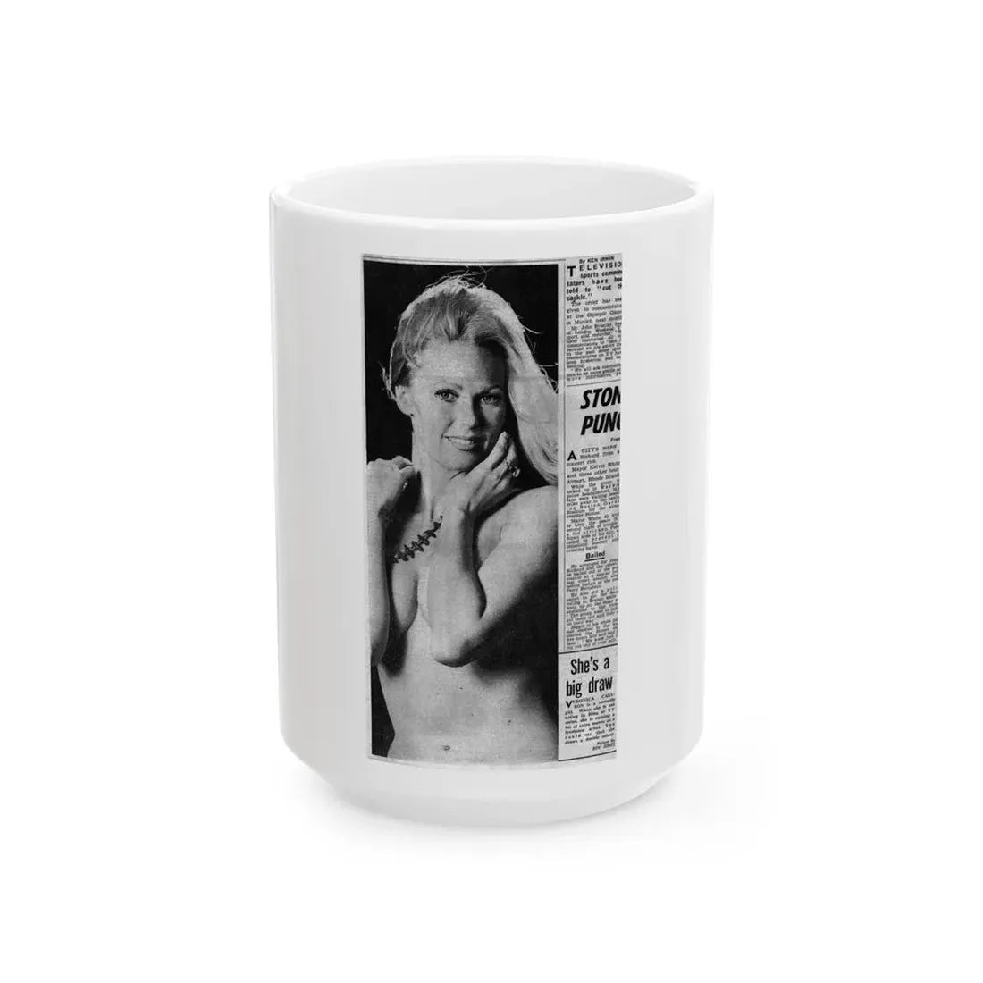 Veronica Carlson #141 (Vintage Female Icon) White Coffee Mug 15oz - Go Mug Yourself