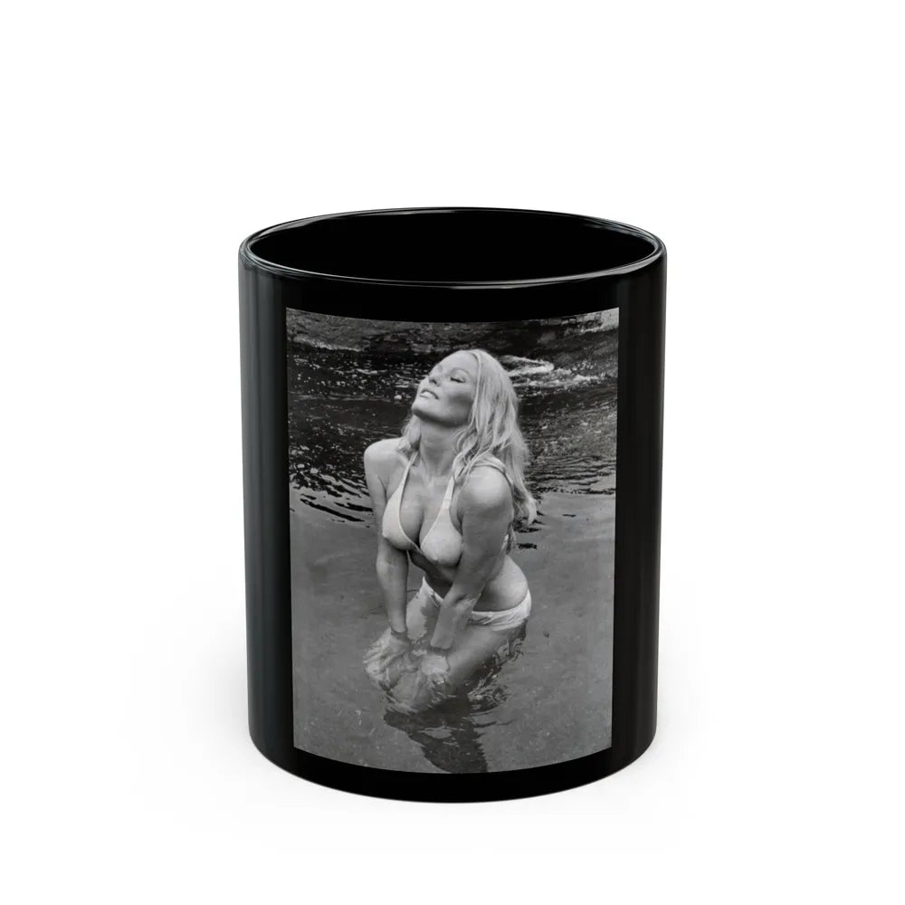 Veronica Carlson #20 (Vintage Female Icon) Black Coffee Mug-11oz-Go Mug Yourself