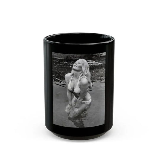 Veronica Carlson #20 (Vintage Female Icon) Black Coffee Mug 15oz - Go Mug Yourself