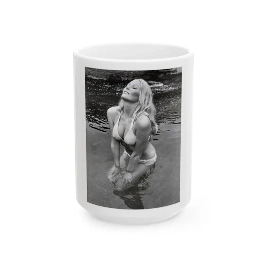 Veronica Carlson #20 (Vintage Female Icon) White Coffee Mug 15oz - Go Mug Yourself