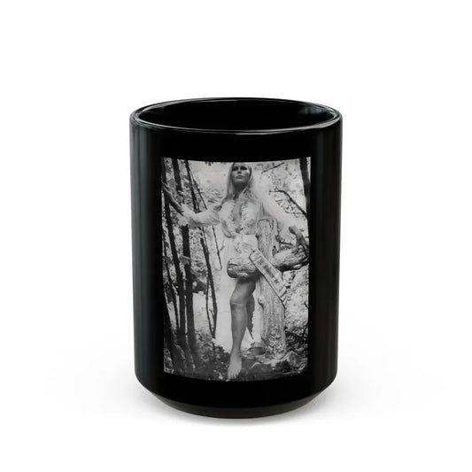 Veronica Carlson #22 (Vintage Female Icon) Black Coffee Mug 15oz - Go Mug Yourself