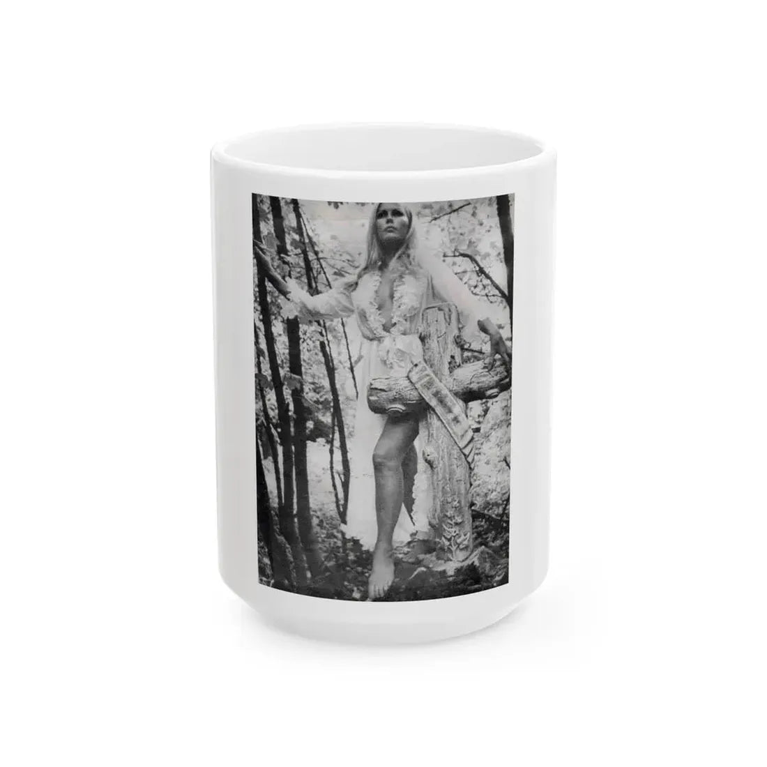 Veronica Carlson #22 (Vintage Female Icon) White Coffee Mug 15oz - Go Mug Yourself