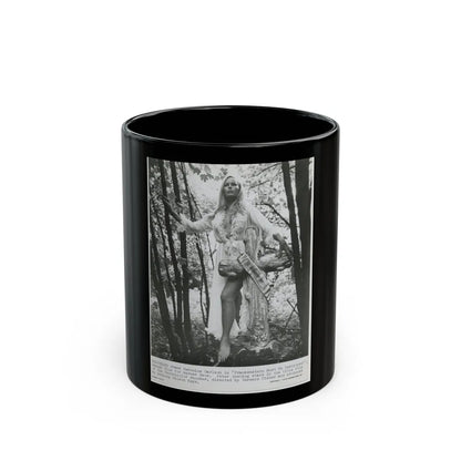 Veronica Carlson #221 (Vintage Female Icon) Black Coffee Mug-11oz-Go Mug Yourself