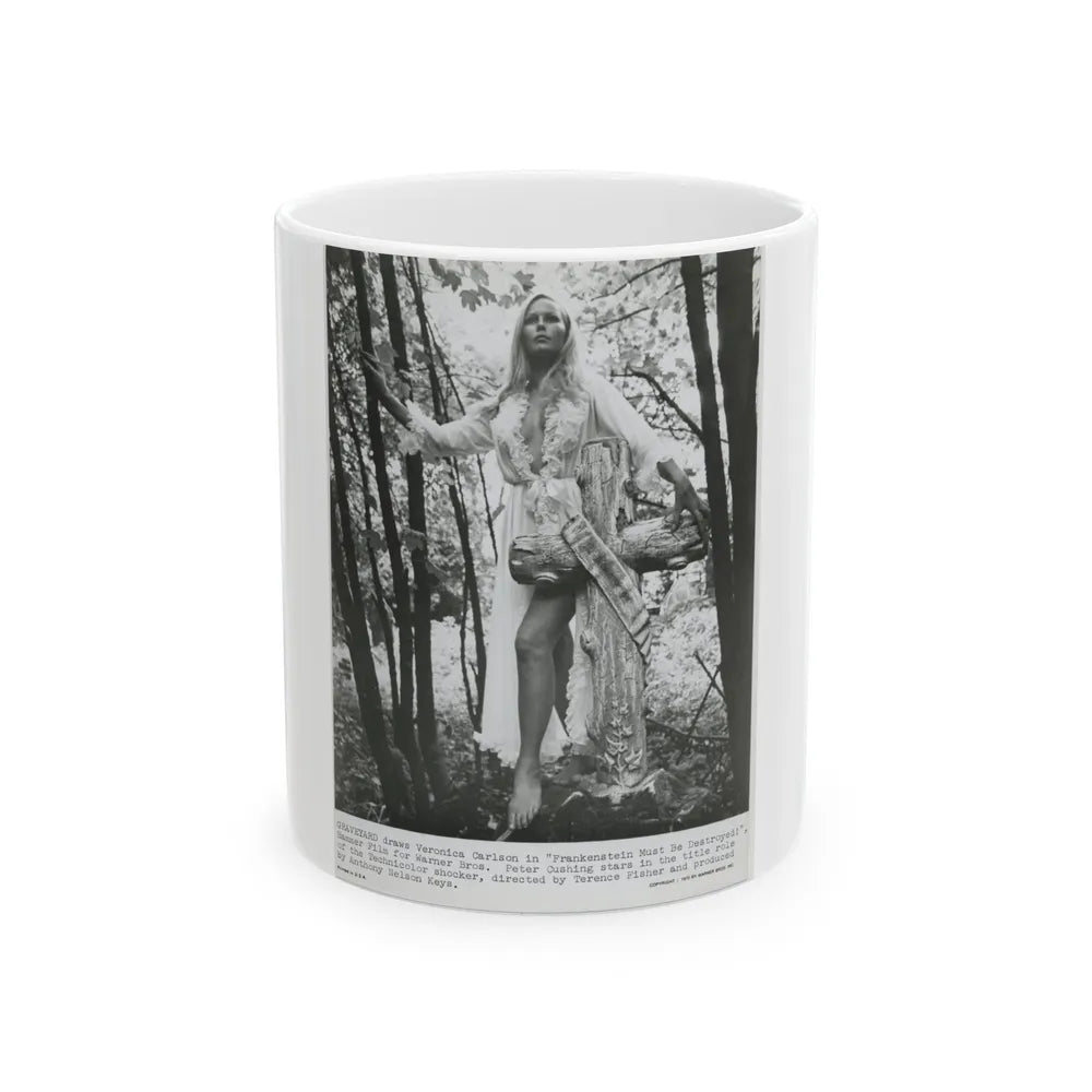 Veronica Carlson #221 (Vintage Female Icon) White Coffee Mug-11oz-Go Mug Yourself