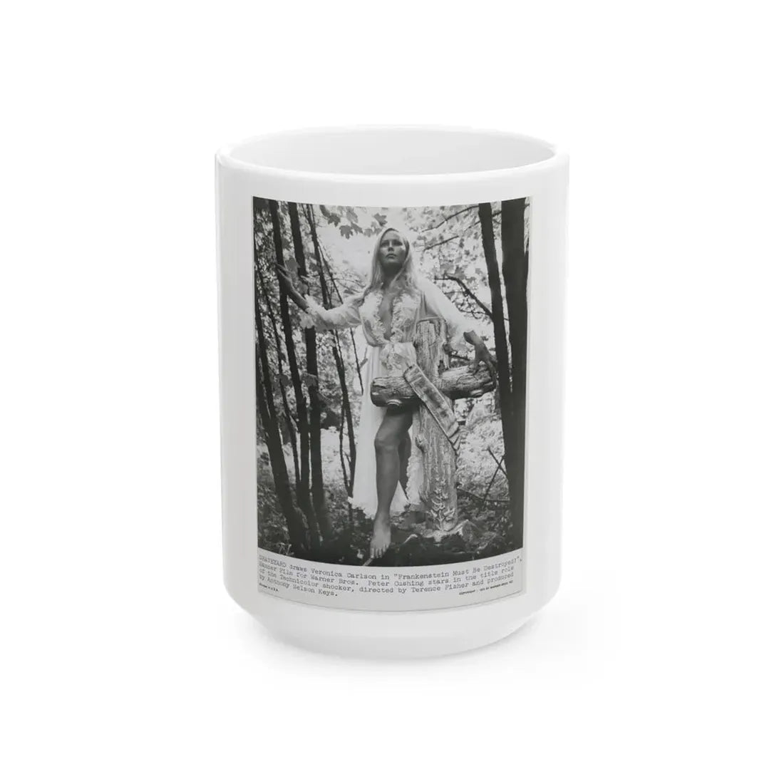Veronica Carlson #221 (Vintage Female Icon) White Coffee Mug 15oz - Go Mug Yourself