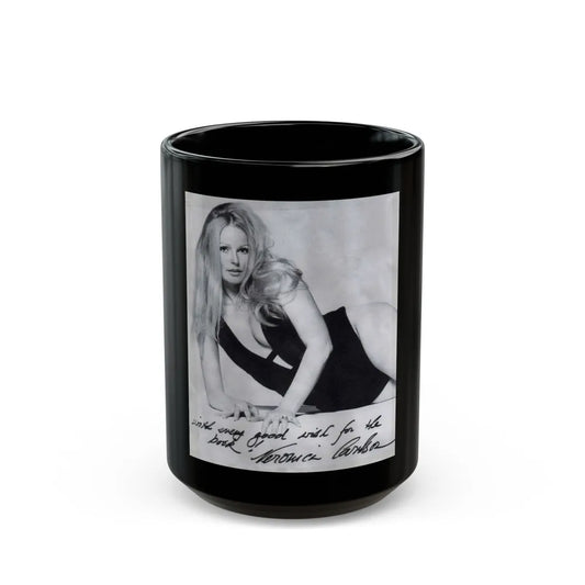 Veronica Carlson #39 (Vintage Female Icon) Black Coffee Mug-15oz-Go Mug Yourself