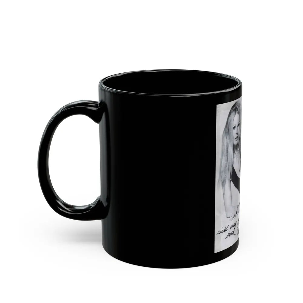 Veronica Carlson #39 (Vintage Female Icon) Black Coffee Mug-Go Mug Yourself