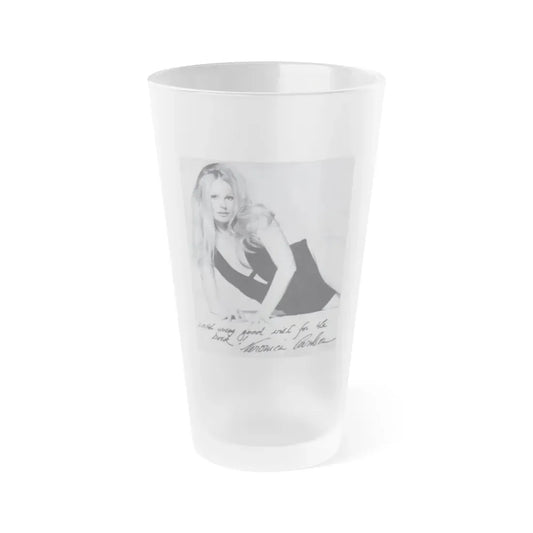 Veronica Carlson #39 (Vintage Female Icon) Frosted Pint Glass 16oz 16oz Frosted - Go Mug Yourself