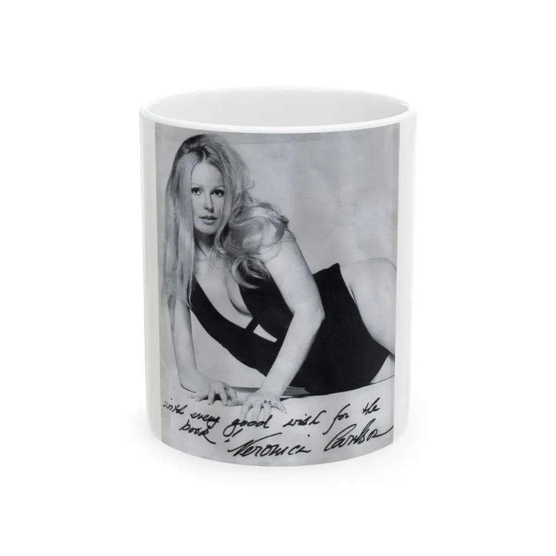 Veronica Carlson #39 (Vintage Female Icon) White Coffee Mug 11oz - Go Mug Yourself