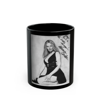 Veronica Carlson #40 (Vintage Female Icon) Black Coffee Mug-11oz-Go Mug Yourself