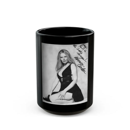 Veronica Carlson #40 (Vintage Female Icon) Black Coffee Mug-15oz-Go Mug Yourself